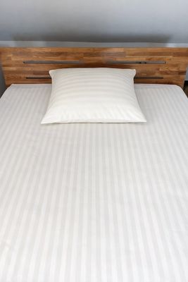 Bettwäsche Set Satin STRIPE Weiß 155 x 220-80x80