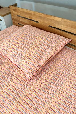 Bettwäsche Set Satin Waves red 100% Baumwolle 200x200+2/80x80