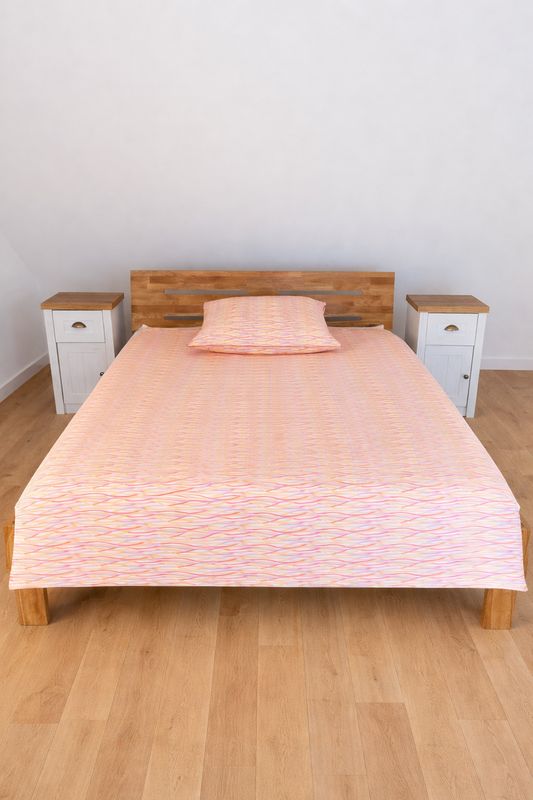 Bettwäsche Set Satin Waves red 100% Baumwolle 200x200+2/80x80