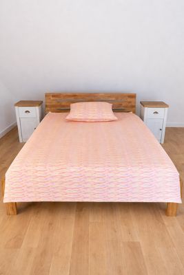 Bettwäsche Set Satin Waves red 100% Baumwolle 200x200+2/80x80