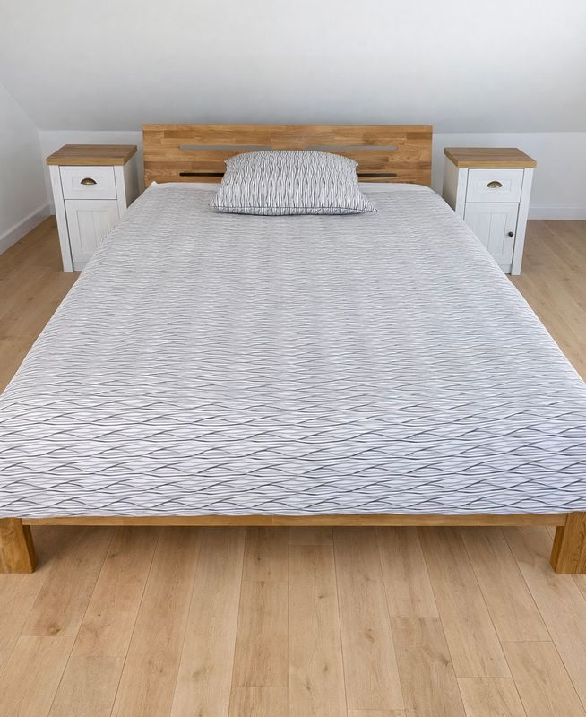 Bettwäsche Set Satin PRINTED WAVES Grau  200 x 200 - 2/80 x 80