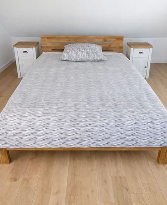 Bettwäsche Set Satin PRINTED WAVES Grau  200 x 200 - 2/80 x 80