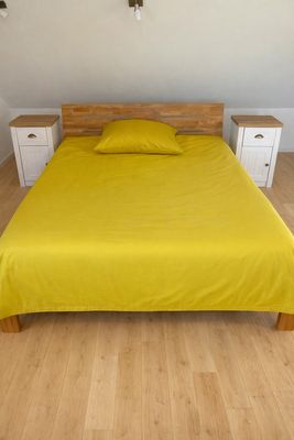 Bettwäsche Set Satin SOLID Green 155 x 220 - 80 x 80