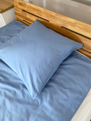 Bettwäsche Set Satin PLAIN Blau 200x200+2/80x80