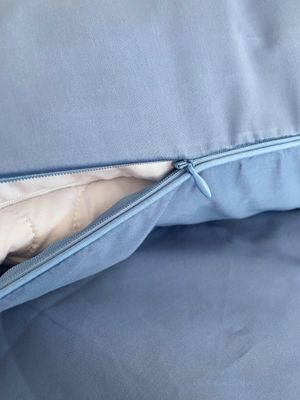 Bettwäsche Set Satin PLAIN Blau 100% Baumwolle 135x200+80x80