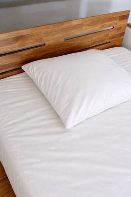 Bettwäsche Set Satin PLAIN Weiß 135 x 200 - 80 x 80