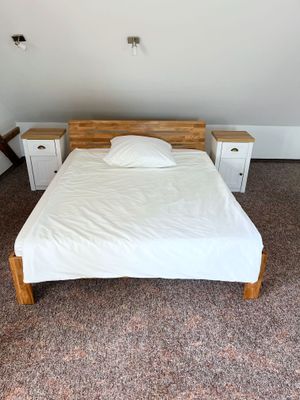 Bettwäsche Set Satin PLAIN Weiß 200x200 - 2/80 x 80