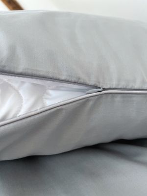 Bettwäsche Set Satin PLAIN Stahlgrau 200x200+2/80x80