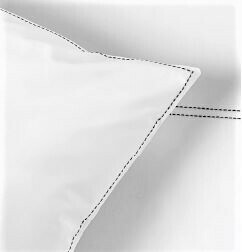 Bettwäsche Set Satin PICO Weiß  155 x 220 - 80 x 80