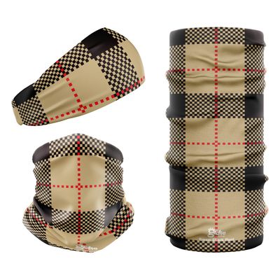 Cream Check Plaid Tartan Snood