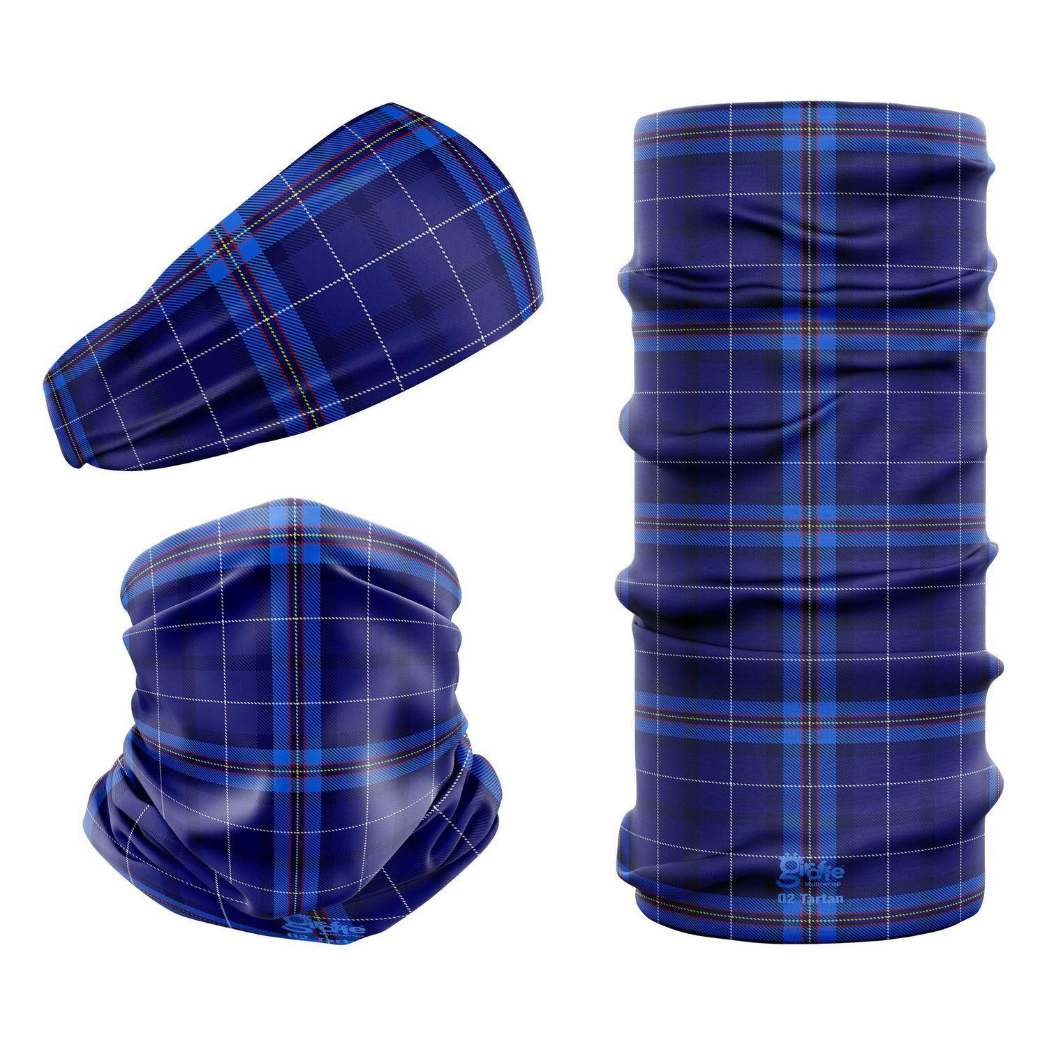 O2 Blue Tartan Snood