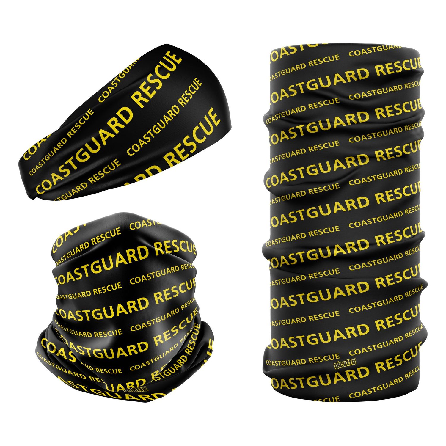 Coastguard Rescue Jet Black & Yellow COS-2 Snood