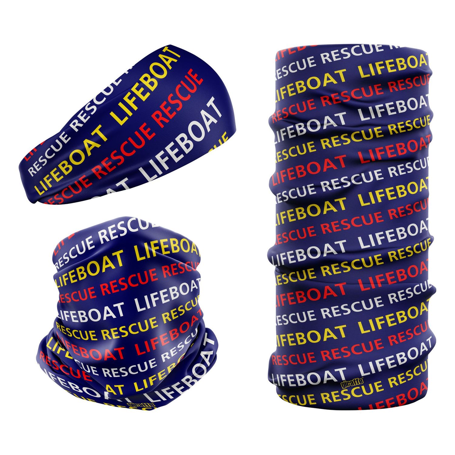 Lifeboat Rescue Navy Blue, Red & Yellow LIFE-4 Snood