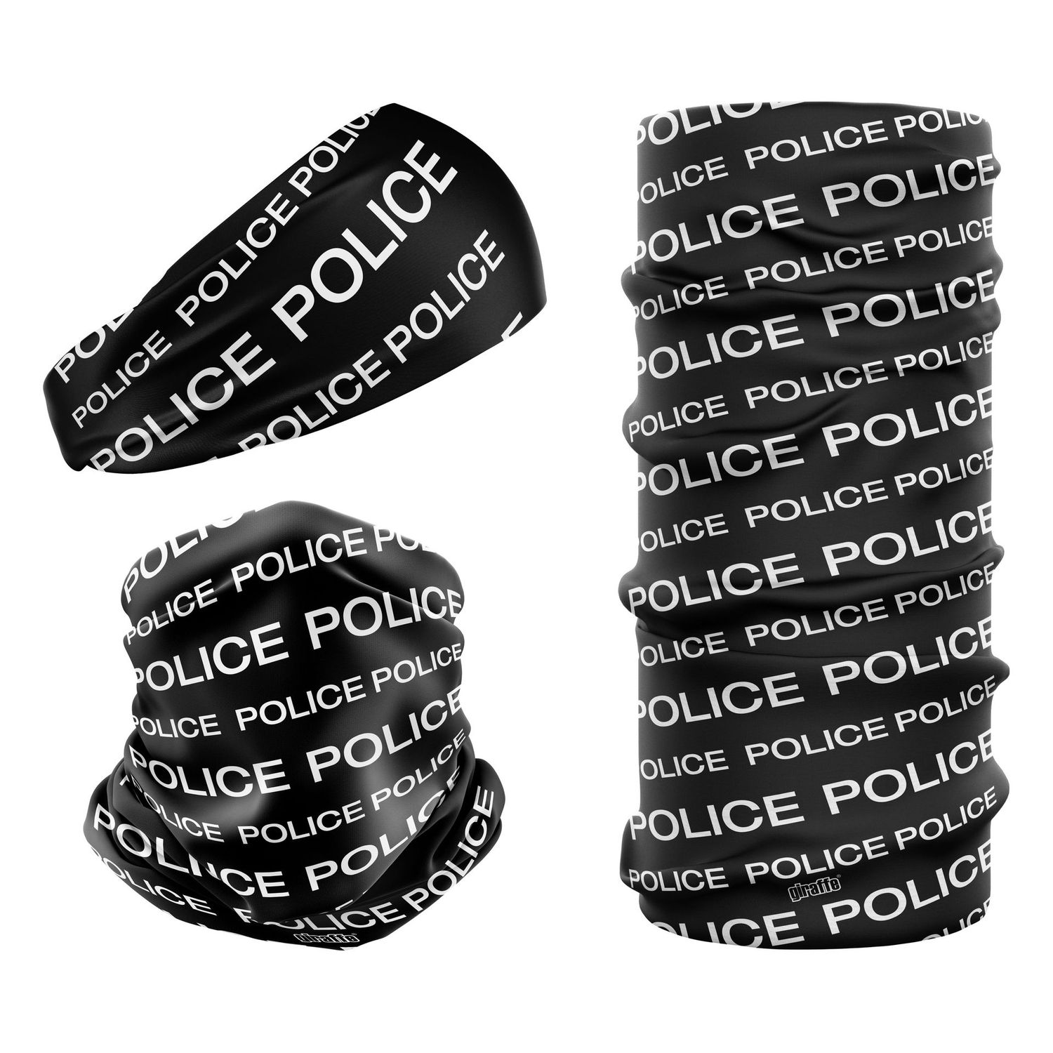 Police Jet Black & White POL-1 Snood