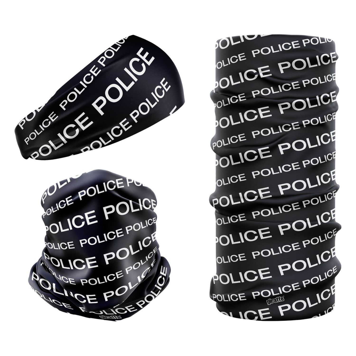Police Deep Navy Blue & White POL-2 Snood