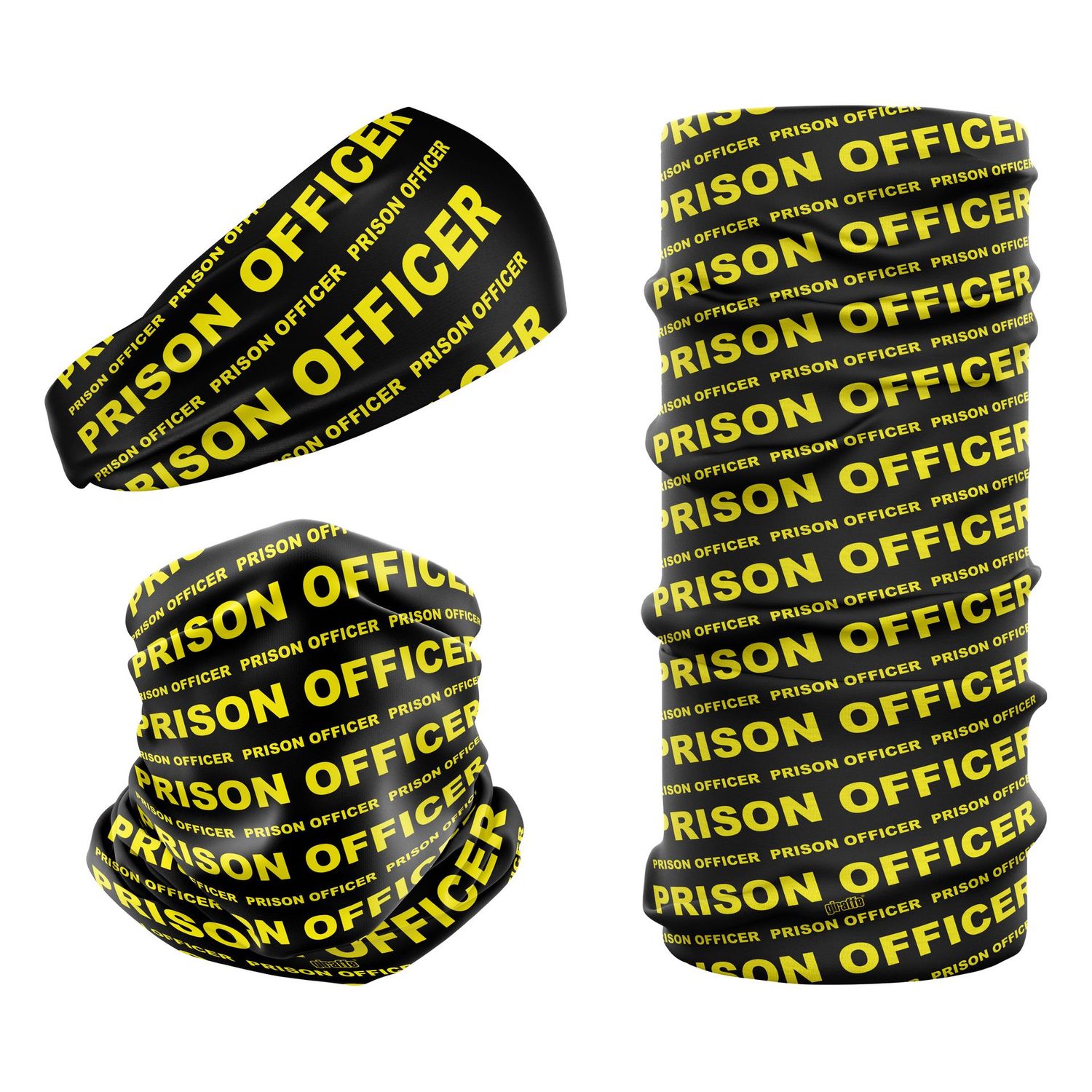 Prison Officer Jet Black & Yellow PRIS-1 Snood