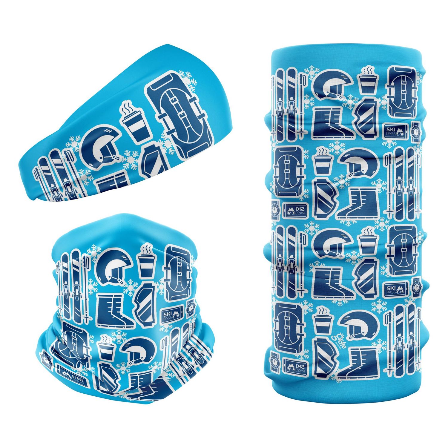 Skiing Gear Blue Snowflakes G-900 Snood