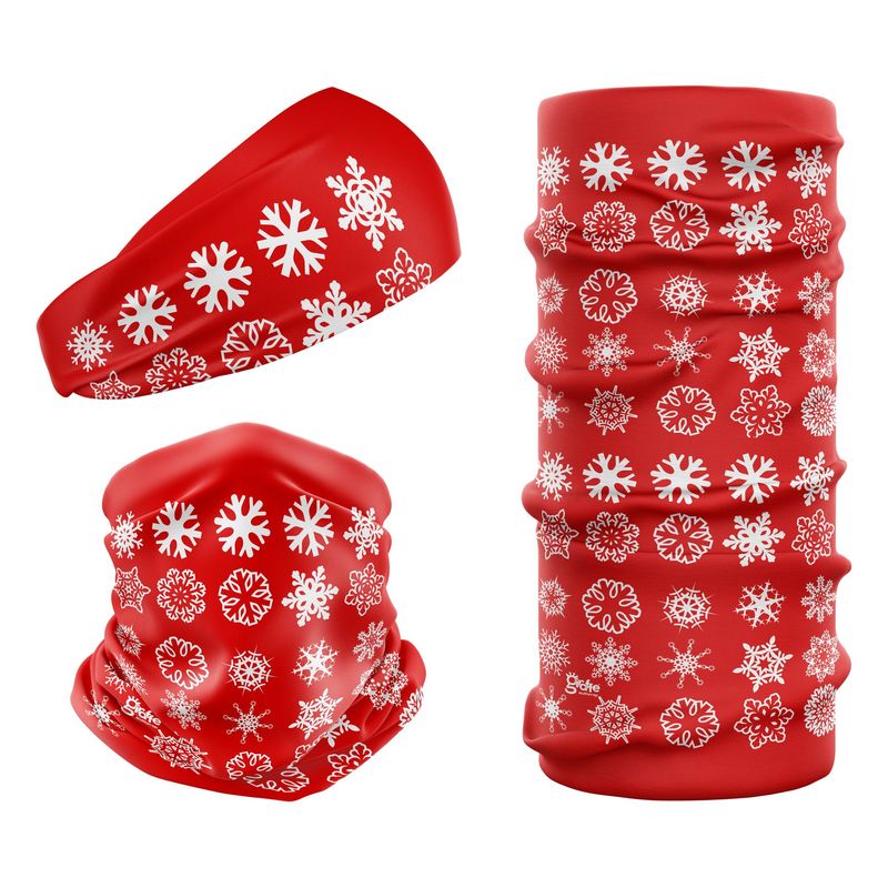 Snowflakes On Red G-615 Snood