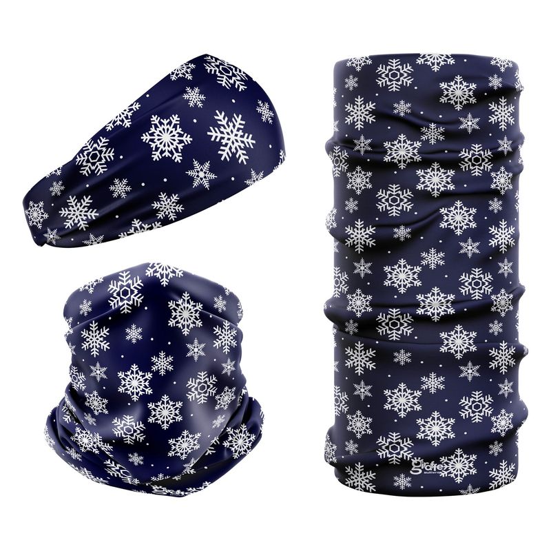 Winter Snowflakes On Navy G-943 Snood