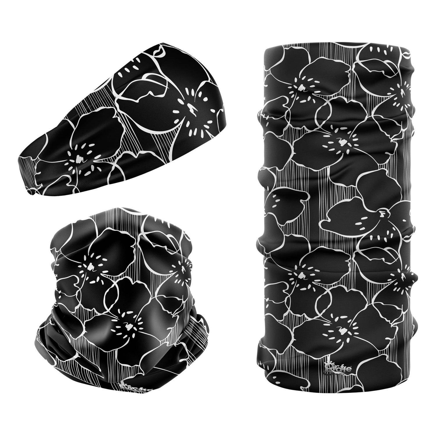 Florals Black & White G-748 Snood