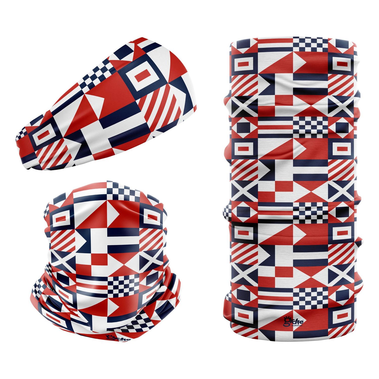 Nautical Flags Red & Blue G-853 Snood