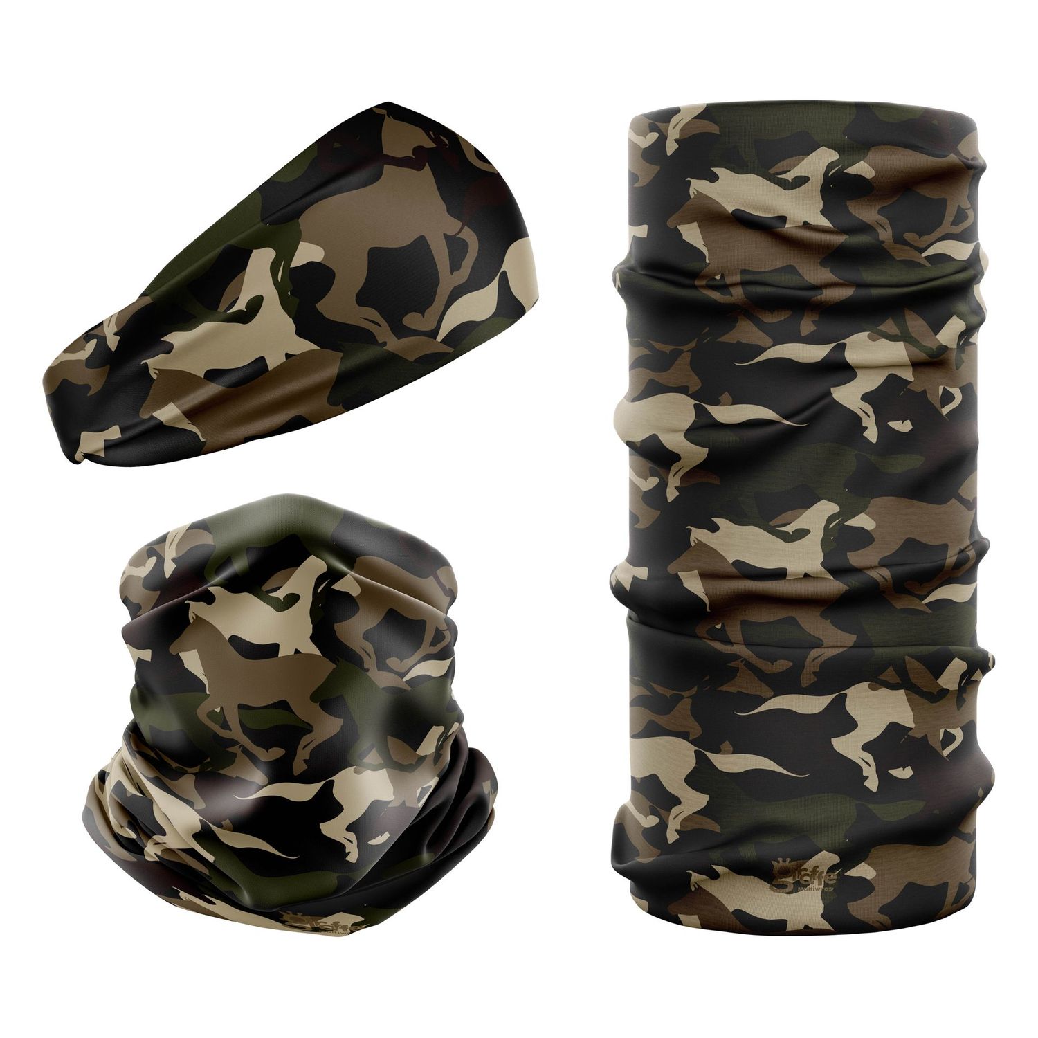 Camo Brown Horses G-829 Snood