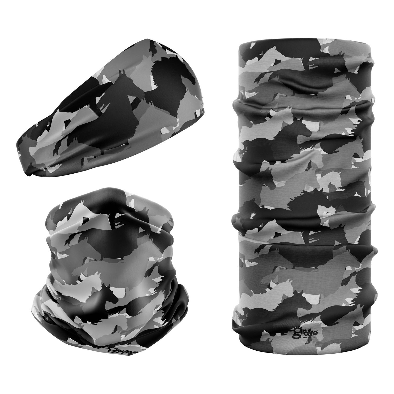 Camo Grey Horses G-828 Snood