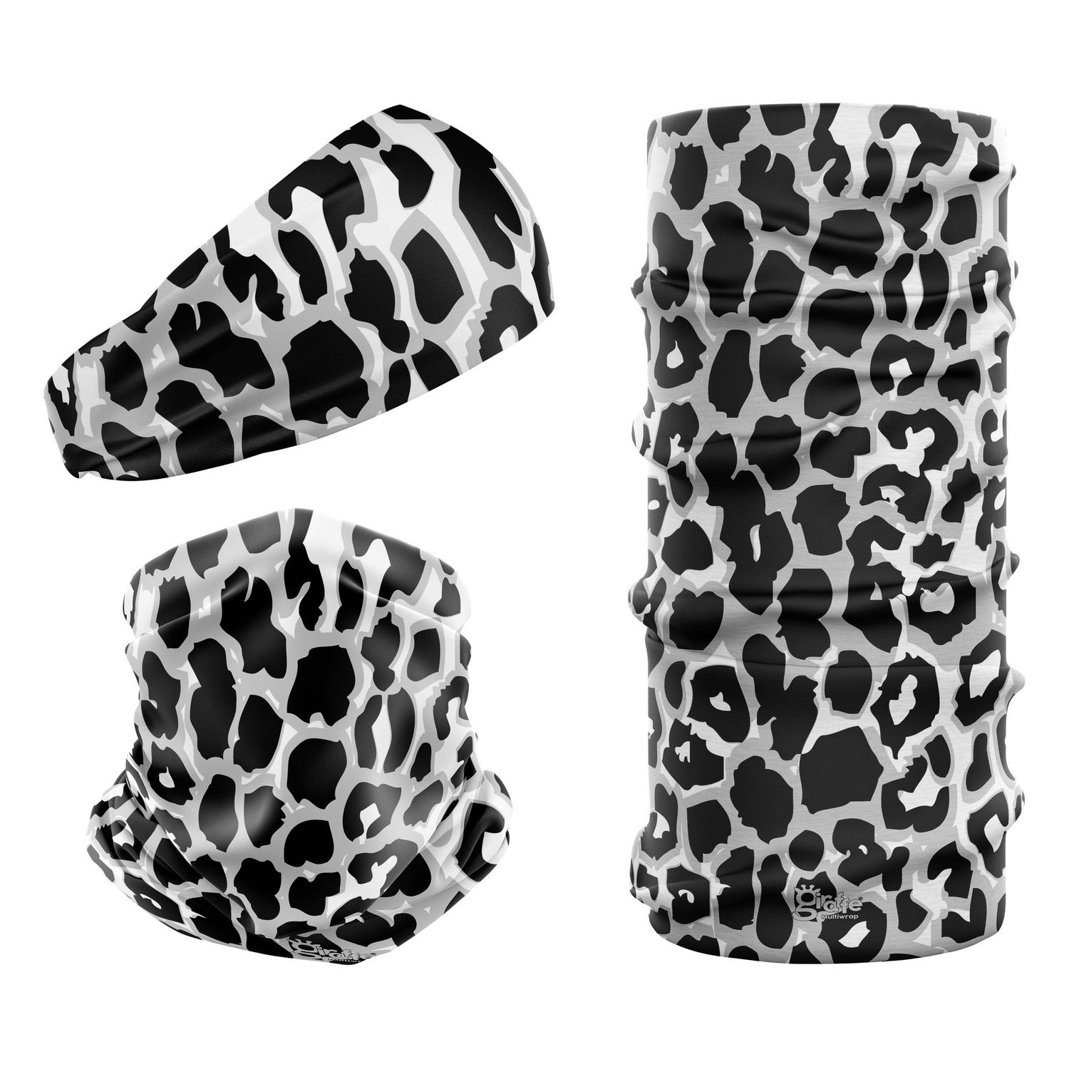 Leopard Black & White Animal Print G-400 Snood