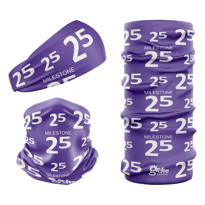 Parkrun Jog Walk 25 Milestone Purple Numbers Snood