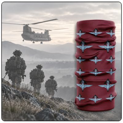 Military themed snoods featuring aircraft and armed forces designs