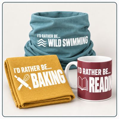 I'd Rather Be personalised snoods and gifts with hobby and lifestyle designs