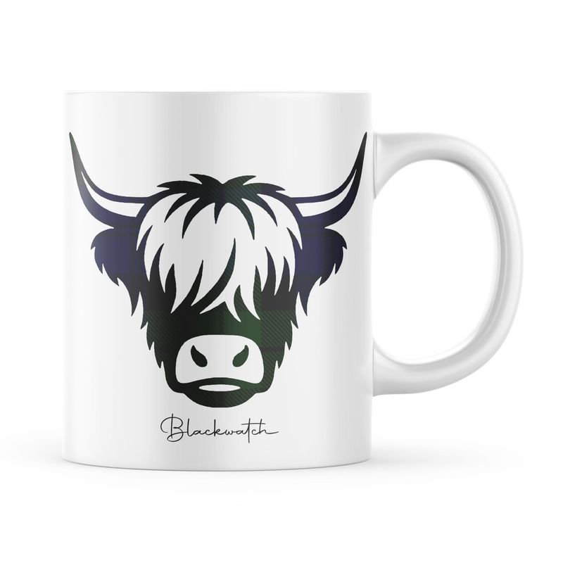 Blackwatch Tartan Highland Cow Edition Mug