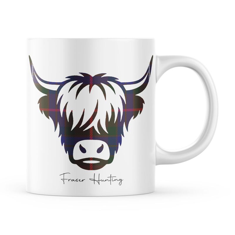 Fraser Hunting Tartan Highland Cow Edition Mug