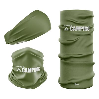 I'D RATHER BE... CAMPING - Moss Green Snood Headwear I'D RATHER BE... CAMPING - Moss Green Snood Headwear