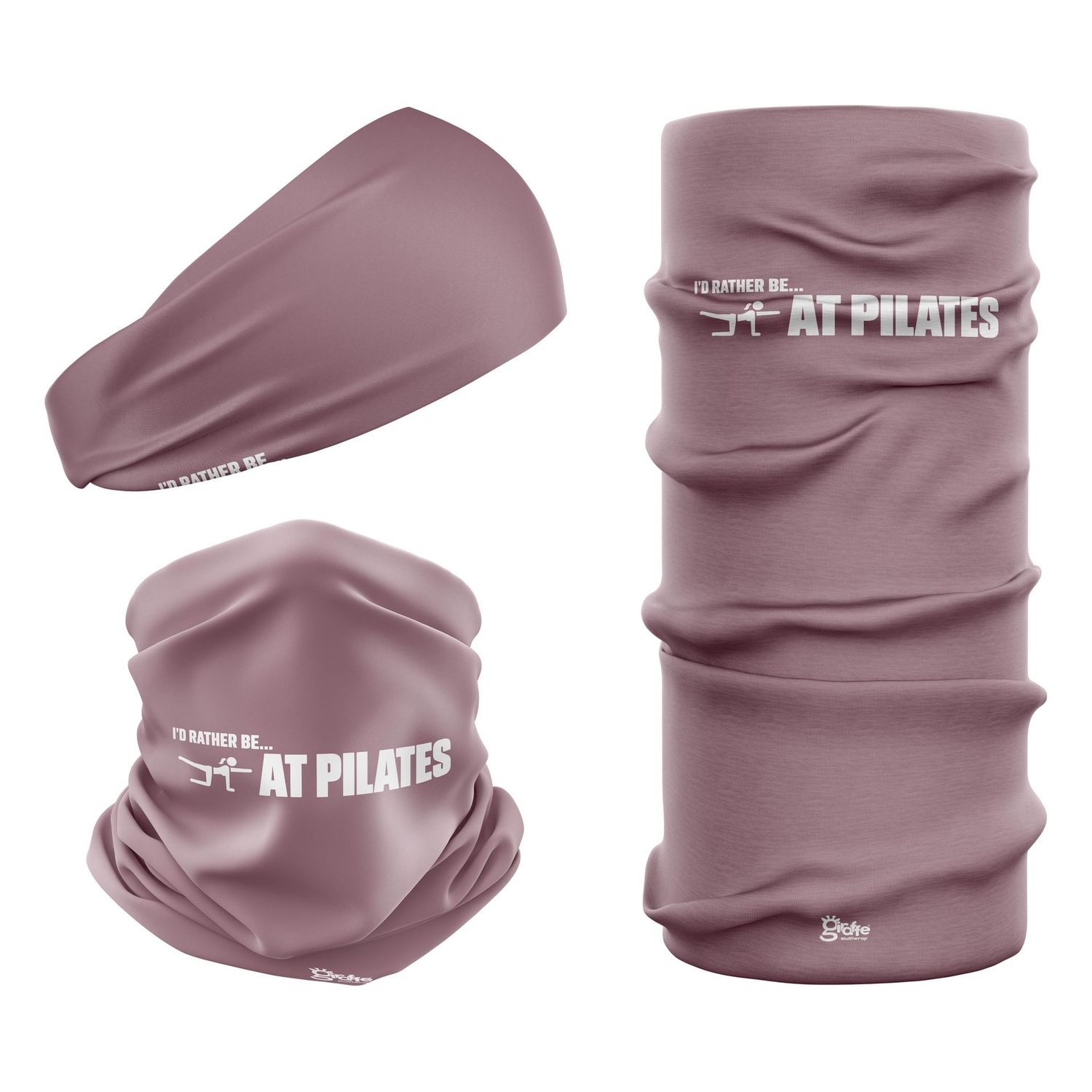 I'D RATHER BE... AT PILATES - Dusky Mauve Snood Headwear I'D RATHER BE... AT PILATES - Dusky Mauve Snood Headwear