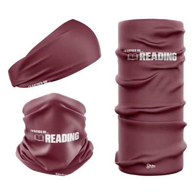 I'D RATHER BE... READING. - Muted Burgundy Snood Headwear I'D RATHER BE... READING. - Muted Burgundy Snood Headwear