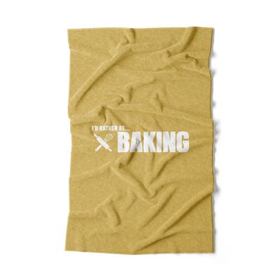 I'D RATHER BE... BAKING - Soft Mustard Hand Towel I'D RATHER BE... BAKING - Soft Mustard Hand Towel