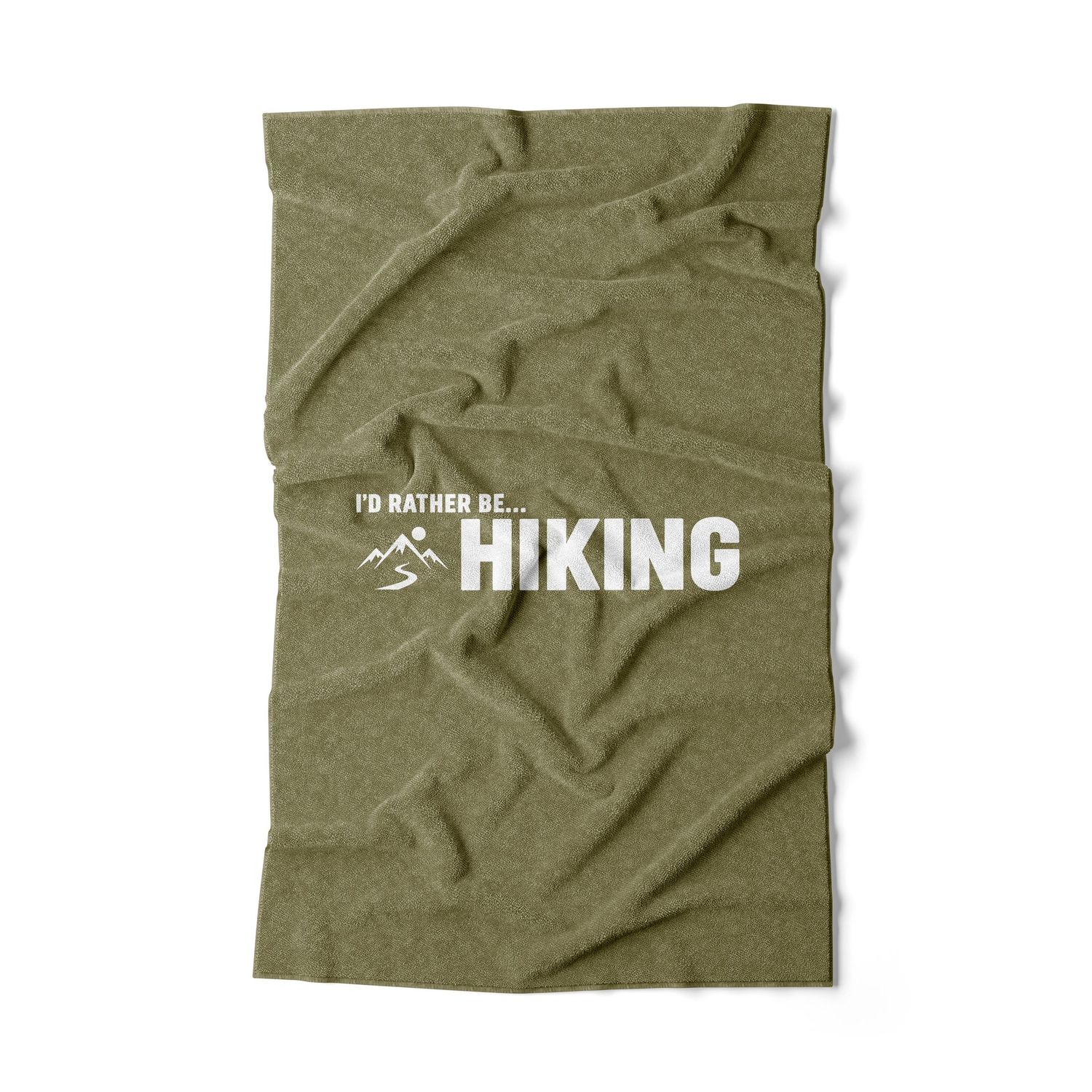 I'd rather be hiking pine green hand towel