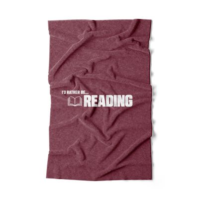I'D RATHER BE... READING - Muted Burgandy Hand Towel I'D RATHER BE... READING - Muted Burgandy Hand Towel