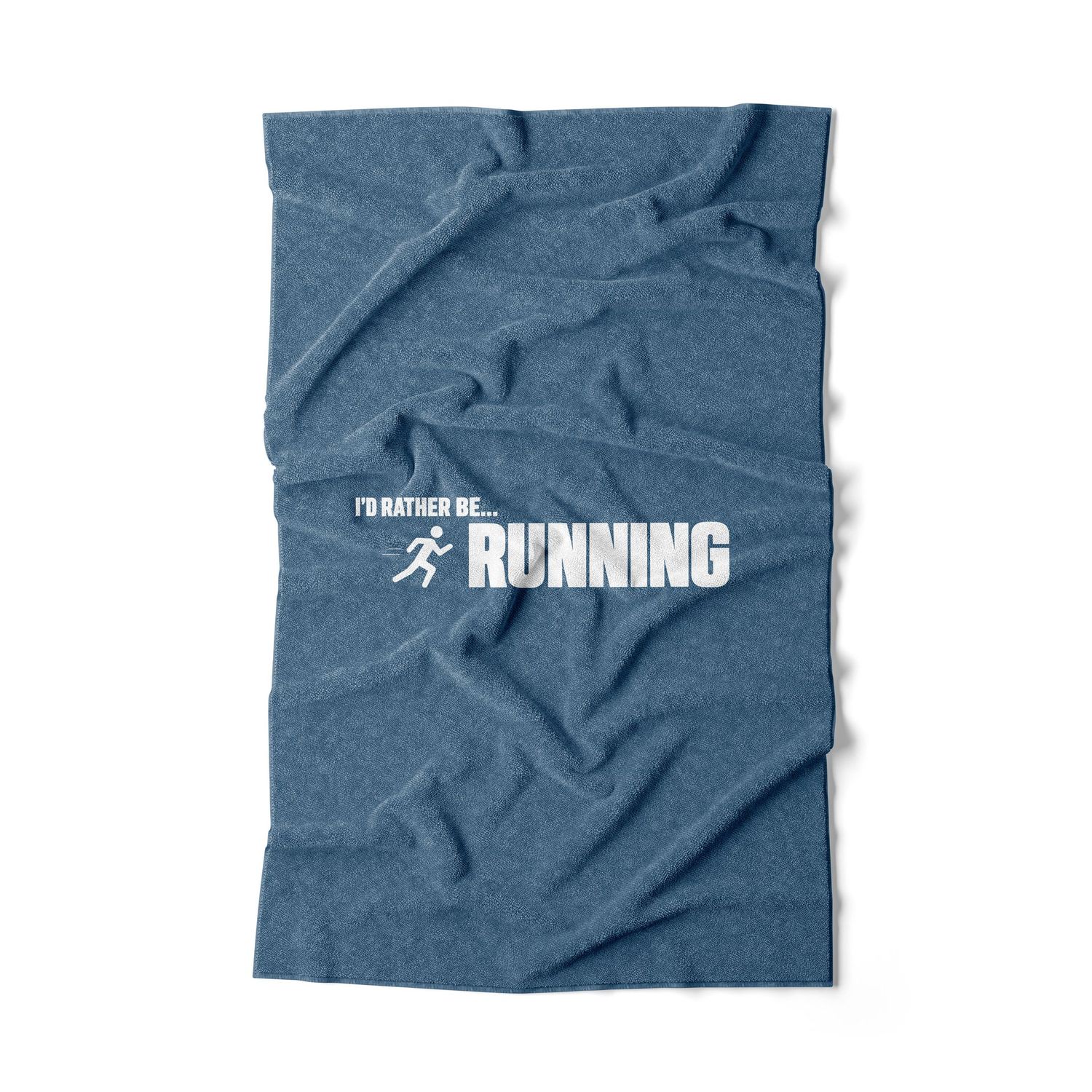 I'D RATHER BE... RUNNING - Denim Blue Hand Towel I'D RATHER BE... RUNNING - Denim Blue Hand Towel