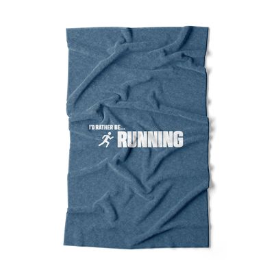 I'D RATHER BE... RUNNING - Denim Blue Hand Towel I'D RATHER BE... RUNNING - Denim Blue Hand Towel