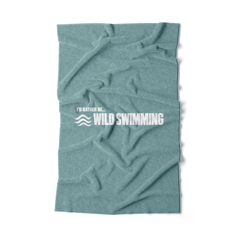 I'D RATHER BE... WILD SWIMMING - Sea Glass Hand Towel I'D RATHER BE... WILD SWIMMING - Sea Glass Hand Towel
