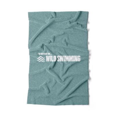 I'D RATHER BE... WILD SWIMMING - Sea Glass Hand Towel I'D RATHER BE... WILD SWIMMING - Sea Glass Hand Towel