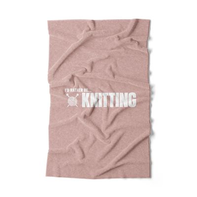 I'D RATHER BE... KNITTING - Soft Blush Hand Towel I'D RATHER BE... KNITTING - Soft Blush Hand Towel
