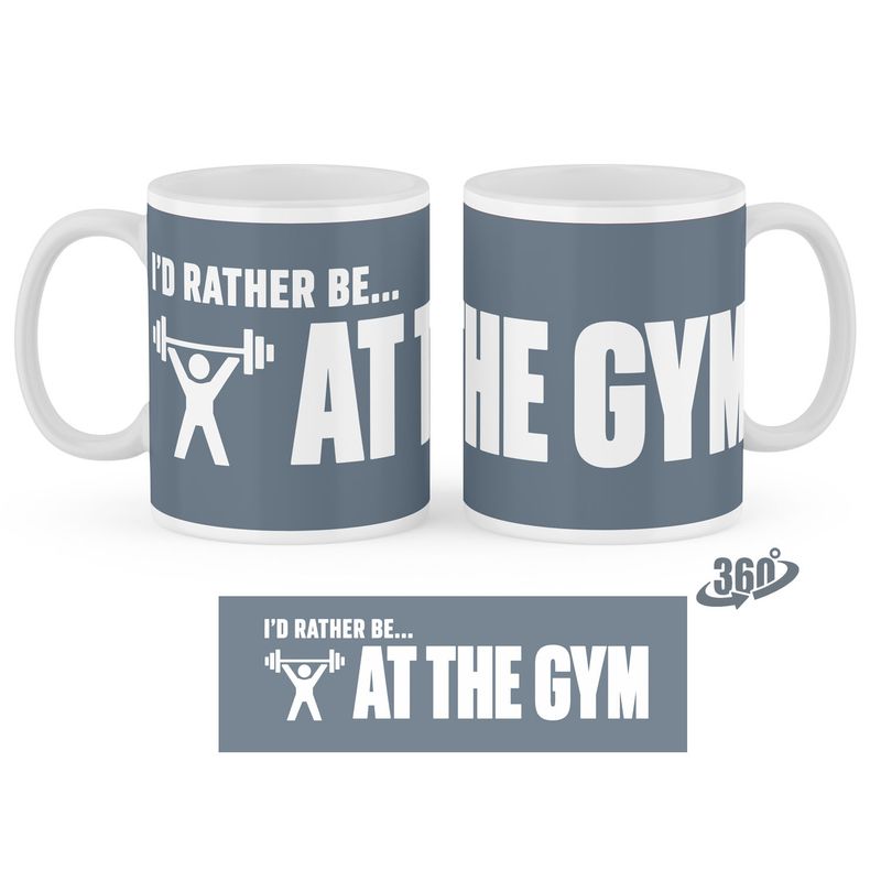 I'D RATHER BE... AT THE GYM - Slate Blue 11oz Ceramic Mug