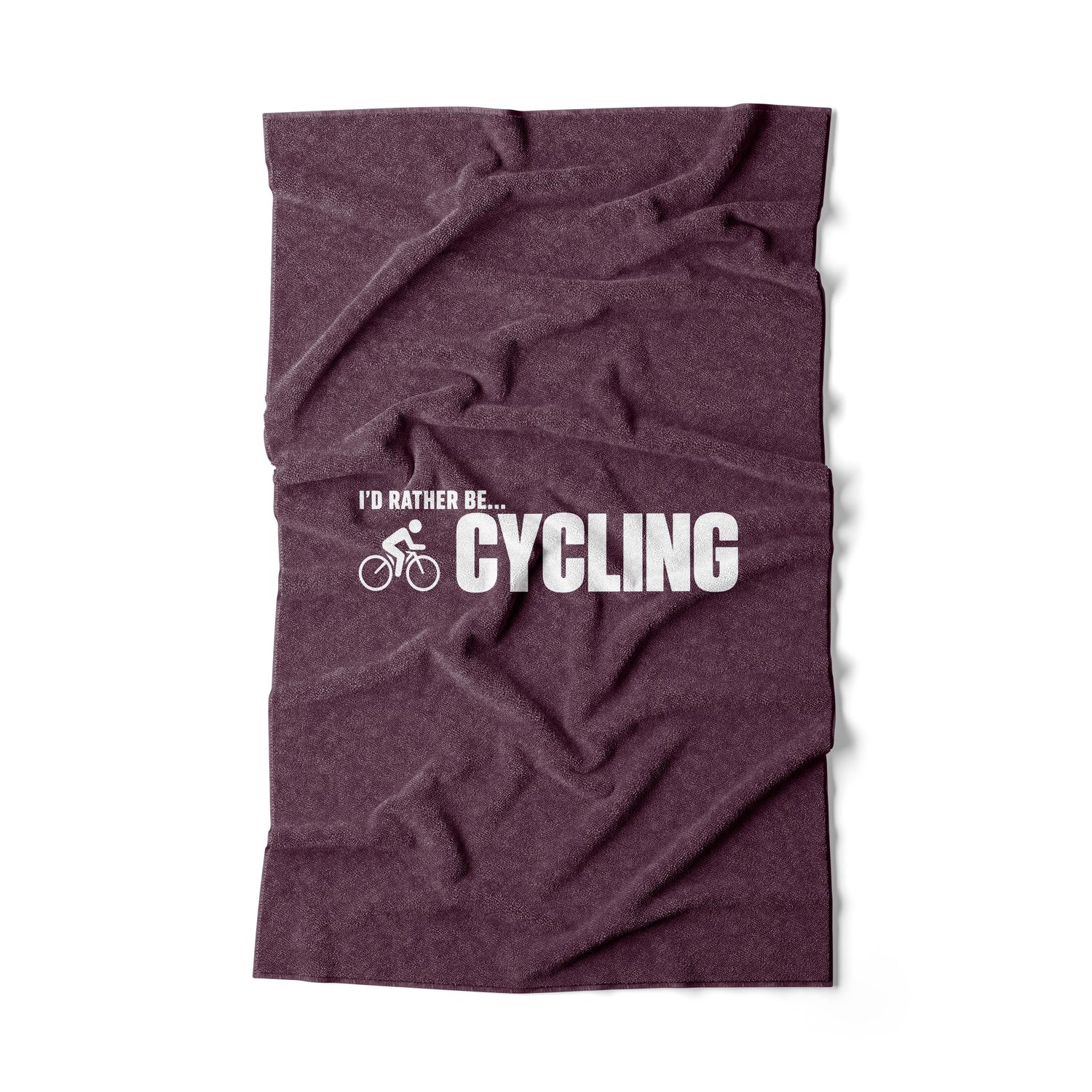 I'D RATHER BE... CYCLING - Plum Hand Towel I'D RATHER BE... CYCLING - Plum Hand Towel