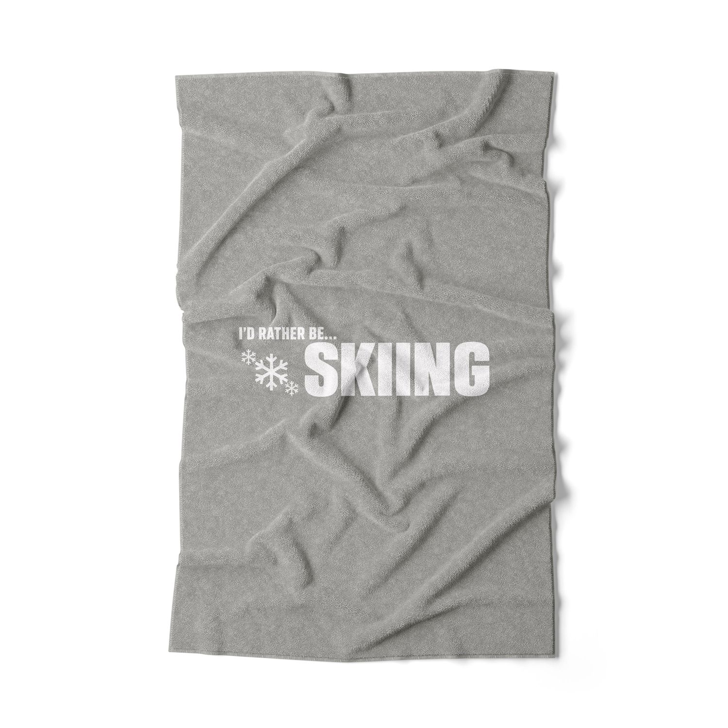 I'D RATHER BE... SKIING - Pebble Grey Hand Towel I'D RATHER BE... SKIING - Pebble Grey Hand Towel