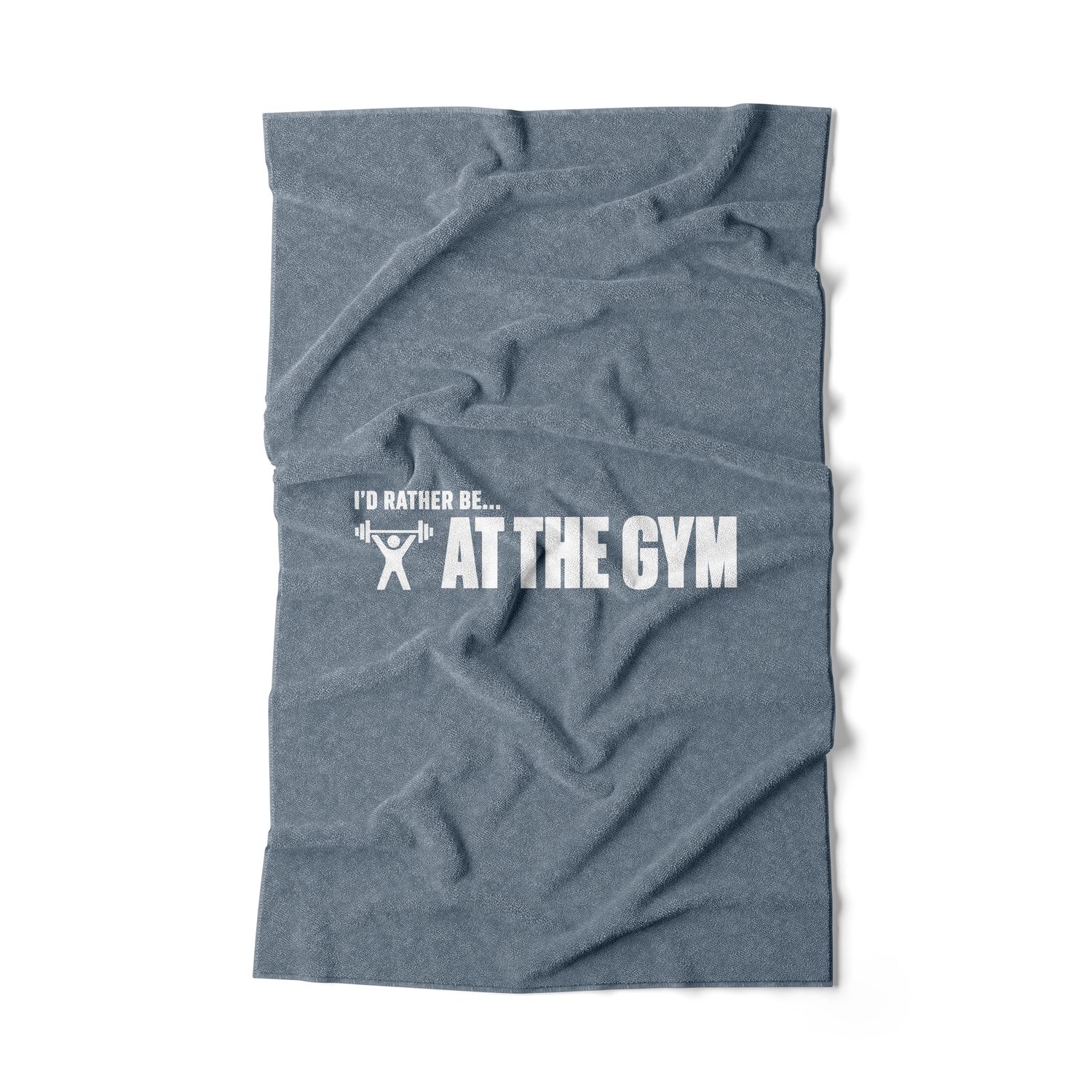 I'D RATHER BE... AT THE GYM - Slate Blue Hand Towel I'D RATHER BE... AT THE GYM - Slate Blue Hand Towel