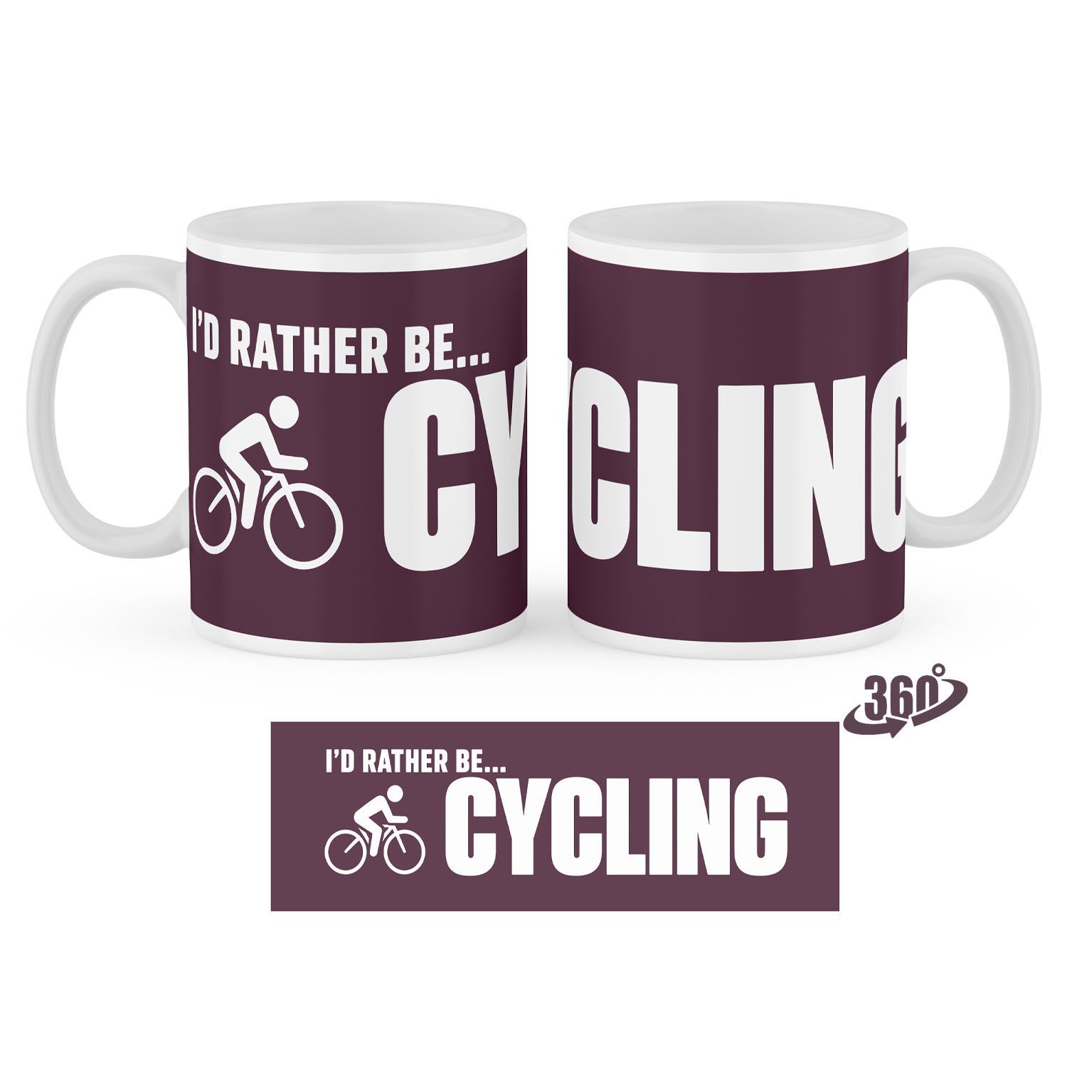 I'D RATHER BE... CYCLING - Plum 11oz Ceramic Mug