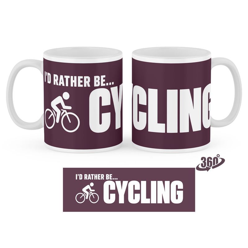 I'D RATHER BE... CYCLING - Plum 11oz Ceramic Mug